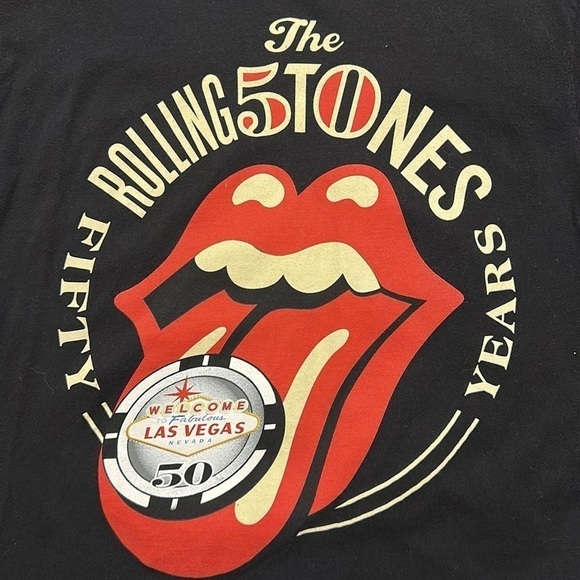 The Rolling Stones Las Vegas 50 years, black cotton T-shirt, size medium - Picture 2 of 7